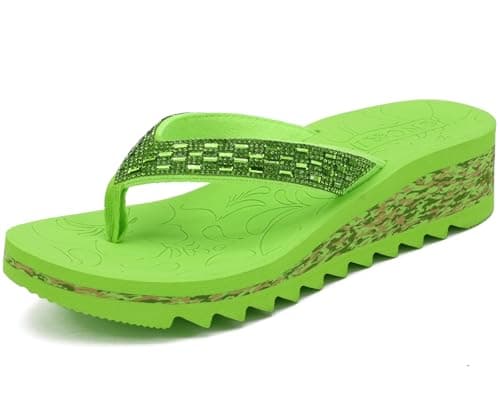 ONCAI Women's Rhinestone Flip Flops for Summer Comfort and Style
