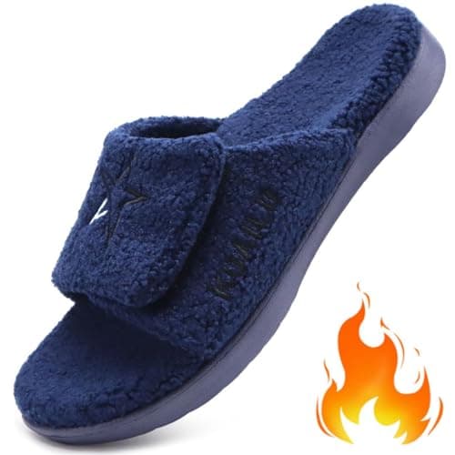 KuaiLu Mens Soft Cushion Arch Support Slides for Plantar Fasciitis Summer Slippers Size 7-15