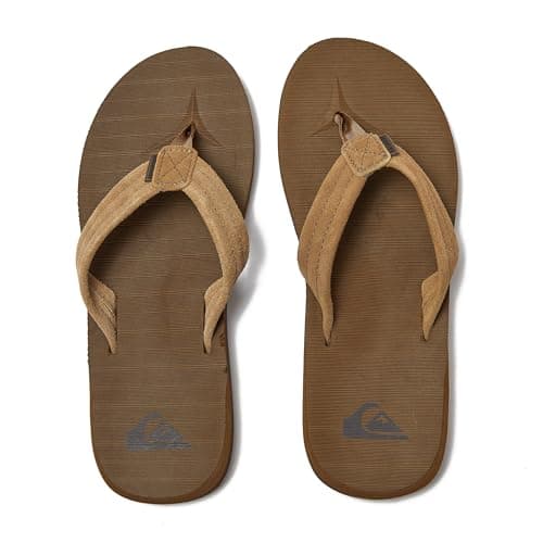 Quiksilver Carver Suede Flip Flops for Men, Size 6-16