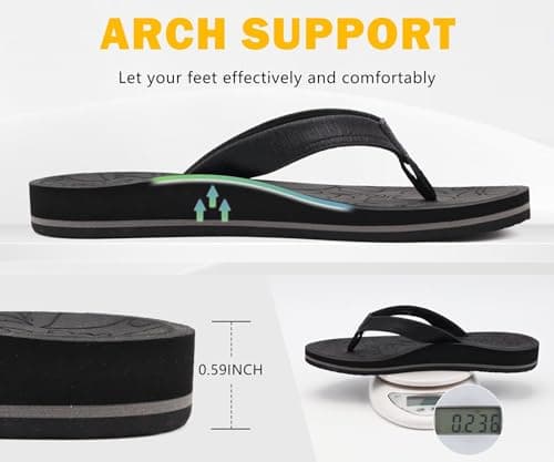 ONCAI Women's Comfortable Summer Flip Flops with Arch Support