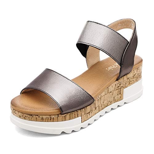 Dream Pairs Women's Open Toe Ankle Strap Casual Flatform Sandals