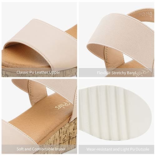 Dream Pairs Women's Open Toe Ankle Strap Casual Flatform Sandals