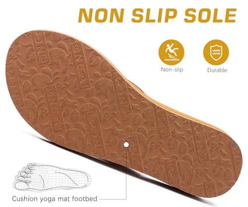 ONCAI Women's Rhinestone Flip Flops with Arch Support & Plantar Fasciitis Relief