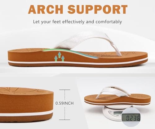 ONCAI Women's Comfortable Flip Flops for Summer Beach Yoga Indoor Outdoor