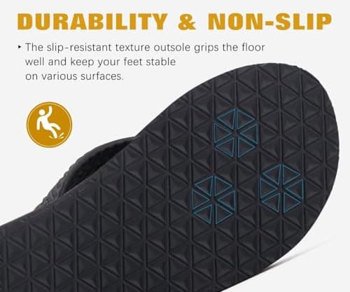 KuaiLu Men's Leather Arch Support Flip Flops for Summer Beach Pool Sprint