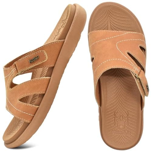 KuaiLu Women's Fashion Orthotic Yoga Mat Slides with Arch Support
