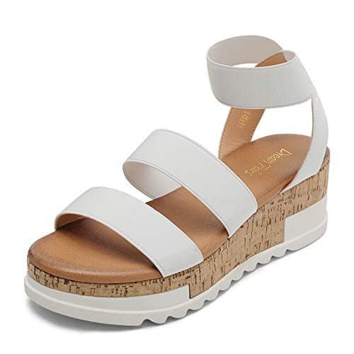 Dream Pairs Women's Open Toe Ankle Strap Casual Flatform Sandals