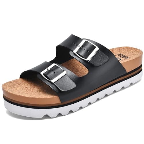 Ustogi Arch Support Flatform Sandals for Women Summer Cushioned Beach Slides