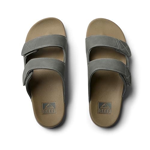 REEF Men's Tradewind Slides, Ultra Soft Footbed, Adjustable Velcro Straps