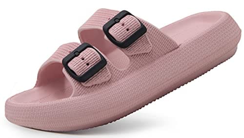 Weweya Adjustable Double Buckle Slides - EVA Flat Sandals for Men and Women