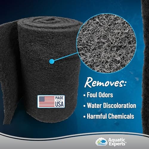 Crystal Clear Aquarium Carbon Pad - Fit to 10.5" x 36" Filters (Carbon Infused)
