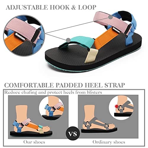WateLves Women's Arch-Support Hiking Sandals for Outdoor Travel