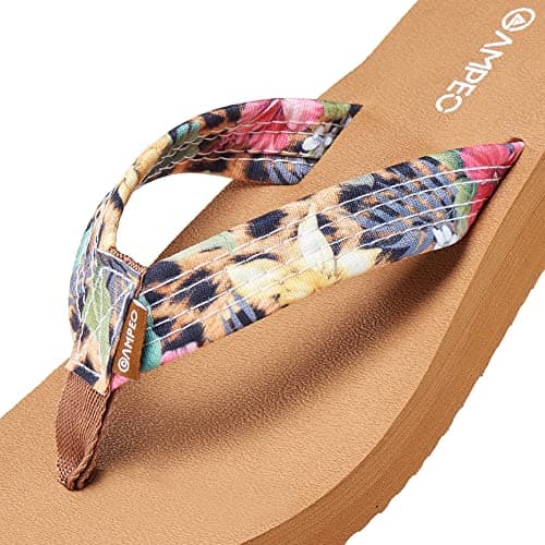 Ampeo Women's Arch Support Flip Flops Summer Beach Sandals