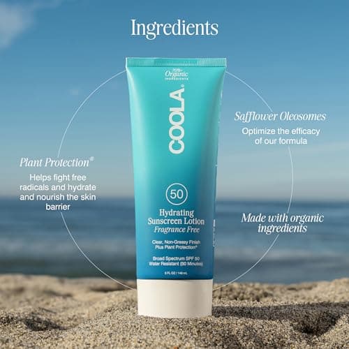 COOLA Organic SPF 50 Sunblock Body Lotion, Dermatologist Tested