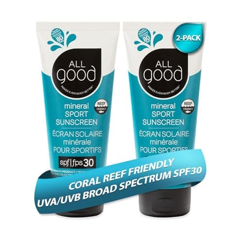 All Good Sport Mineral Sunscreen Lotion, SPF 30+, Reef Friendly, 2-Pack (3 oz)