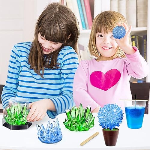 UNGLINGA Crystal Growing Kit: S.T.E.M. Learning for Kids, Grow 5 Vibrant Crystals