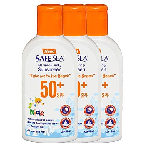 Safe Sea Jellyfish-Blocking Sunscreen SPF 50+ for Kids, 4oz, Waterproof & Biodegradable