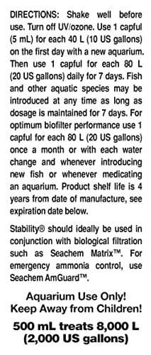 Seachem Stability Stabilizer for Fish Tanks, 16.9 Fl Oz
