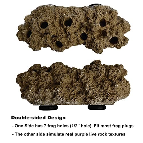 Brown Floating Rock Coral Frag Rack with Strong N52 Magnets for 1/2" Glass
