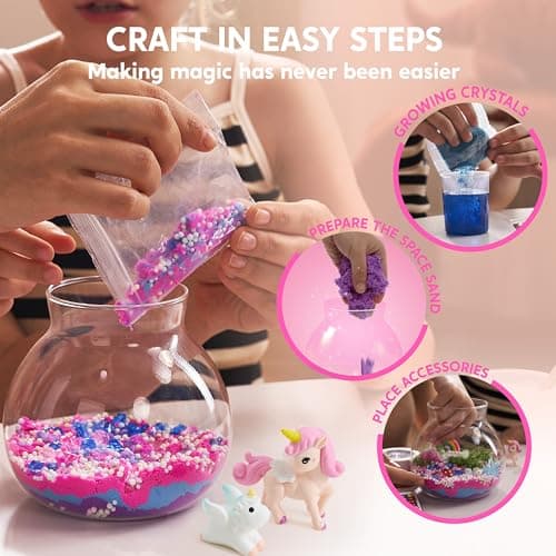 Klever Kits Unicorn Crystal Terrarium Kit for Kids Science Gifts