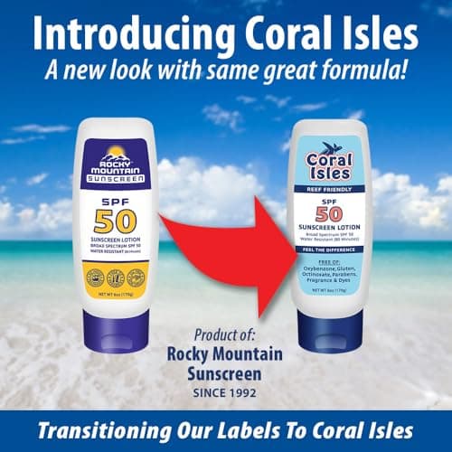 Hawaii 104 Reef Act Compliant Rocky Mountain SPF 50 Sunscreen | Broad Spectrum UVA/UVB Protection | Water Resistant 80 M