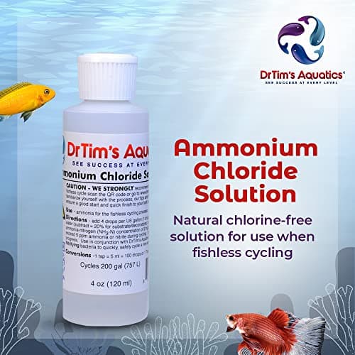 DrTim’s Ammonium Chloride Solution 4 oz. - Treats 200 Gallons for Fishless Cycling
