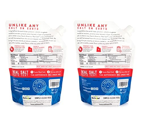 REDMOND Real Salt Fine Unrefined Mineral Sea Salt, 26 Oz (2 Pack)