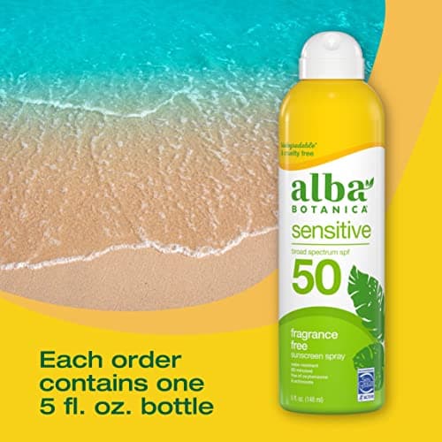 Alba Botanica Sensitive Sunscreen Spray, SPF 50, Fragrance-Free, 5 fl. oz.