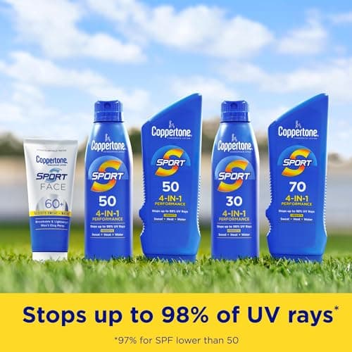 Coppertone SPORT Sunscreen SPF 50, Water Resistant, 7 Fl Oz