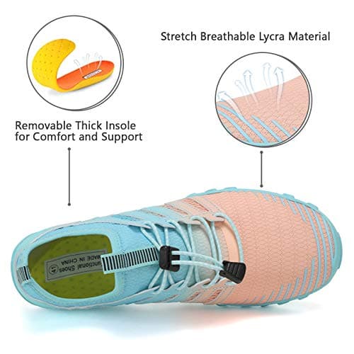 WateLves Mens & Womens Barefoot Beach Swim Shoes Quick-Dry Aqua Socks