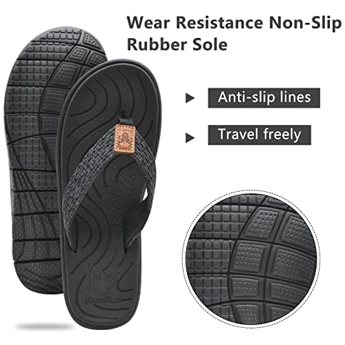 KuaiLu Women's Casual Comfortable Cushion Arch Support Flip Flops