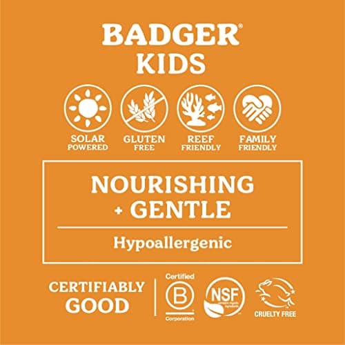 Badger Kids Mineral Sunscreen SPF 40, 98% Organic, Zinc Oxide, Water Resistant, Reef Friendly
