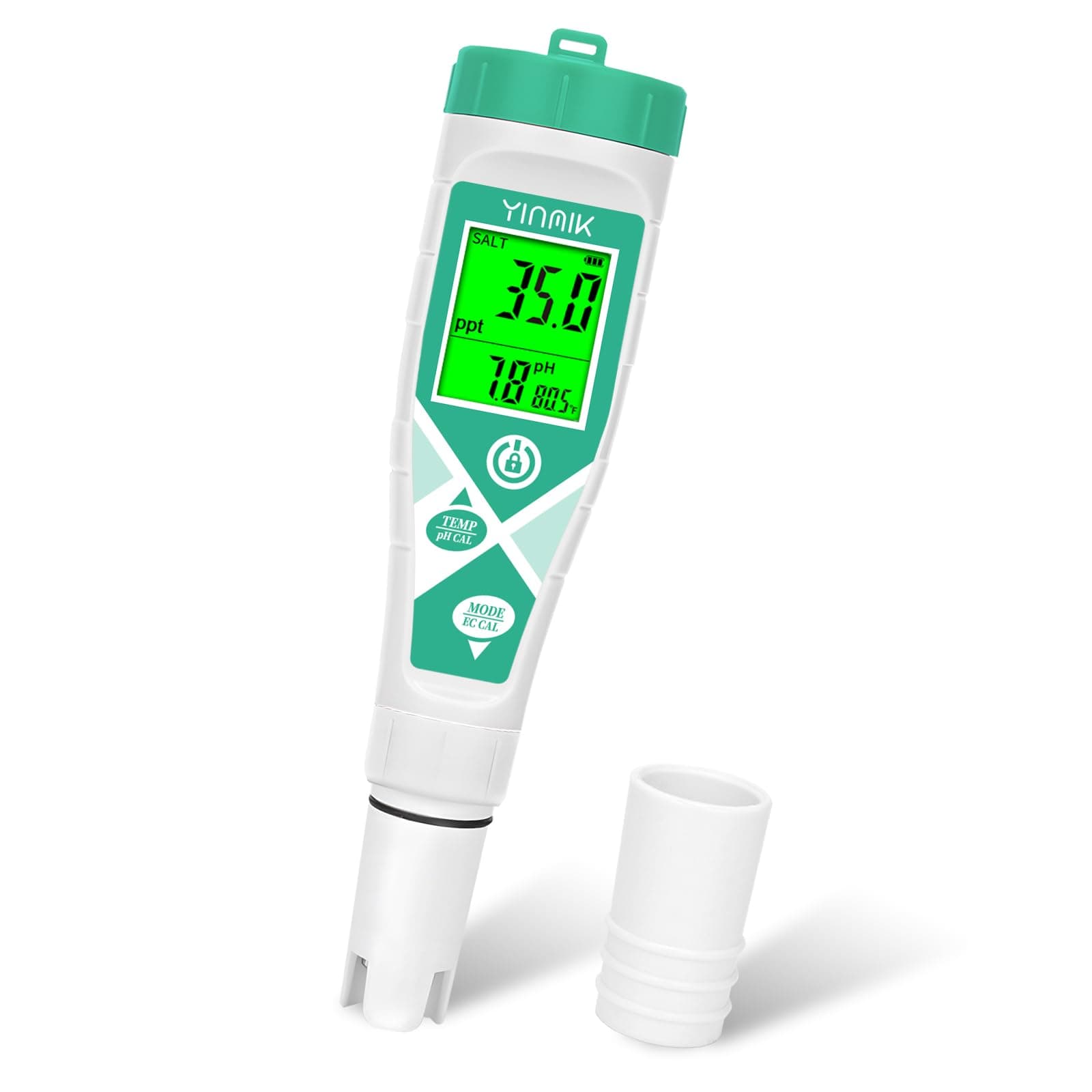 Salt pH Tester for Aquariums, Pools, and Hydroponics 5-in-1 TDS EC Salinity Meter