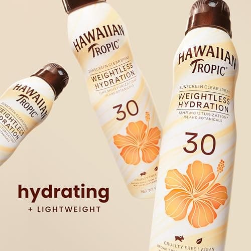 Hawaiian Tropic Weightless Hydration Clear SPF 30 Sunscreen Twin Pack, 6oz