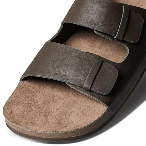 REEF Ojai Two Bar Women's Slide Sandal, Premium Leather, Soft Cushion Footbed