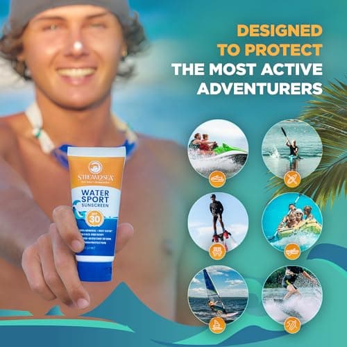 Stream2Sea Biodegradable SPF 30 Sunscreen - Reef Safe, Non-Greasy & Moisturizing, 3 Fl oz