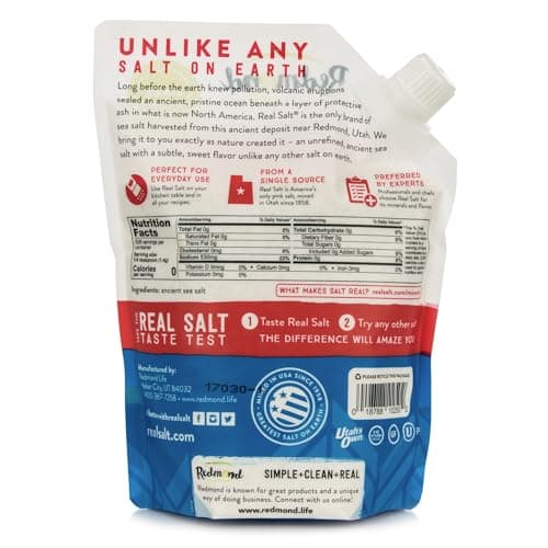 REDMOND Real Salt - Ancient Unrefined Fine Sea Salt, 16 Ounce Pouch