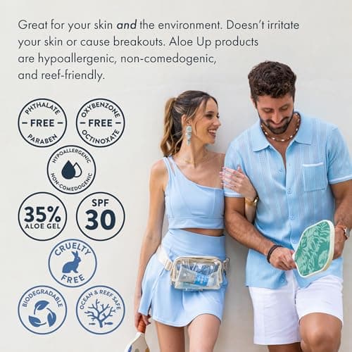 Aloe Up Sport Sunscreen Lotion SPF 30 - Broad Spectrum UVA/UVB Protection - 6 Oz.