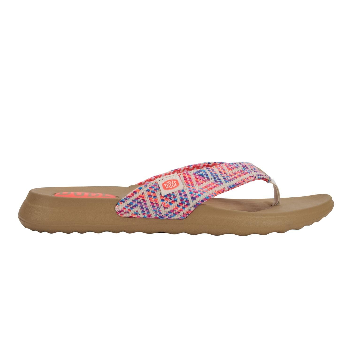 Hey Dude Christi Flip Women's Baja Blue/Pink/Multi Size 5 Sandals