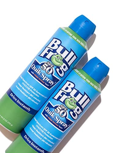 Bullfrog Quik Spray Sunscreen SPF 50, Broad Spectrum Moisturizing, 2 Pack