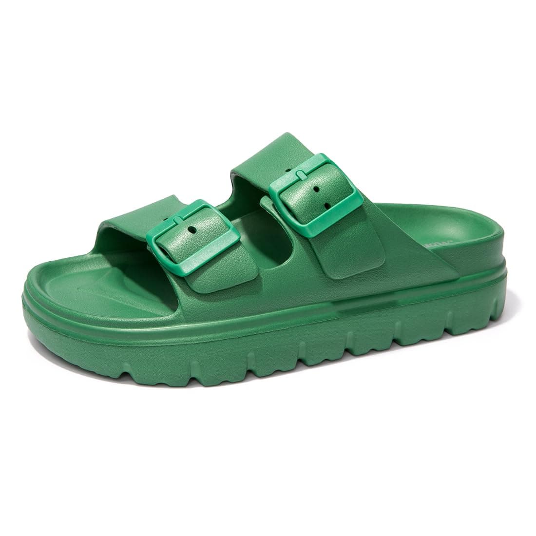 FUNKYMONKEY Women's Comfort Slides with Double Buckle Adjustment