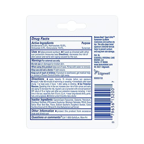 Banana Boat Sport Ultra SPF 50 Lip Sunscreen 2 Pack