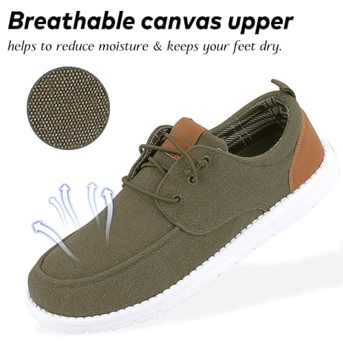ASITVO Men's Wide Fit Canvas Loafers Casual Walking Shoes