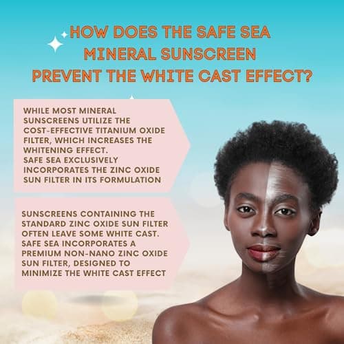 Safe Sea Zinc Oxide SPF 50 Mineral Face Sunscreen | Anti-Jellyfish Sting, 2 oz (60ml)