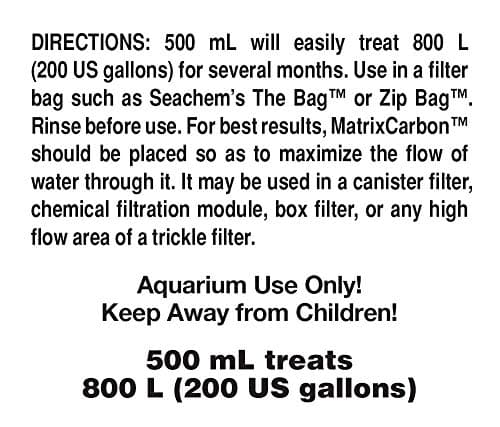 Seachem Matrix Carbon 500ml Aquarium Water Treatment