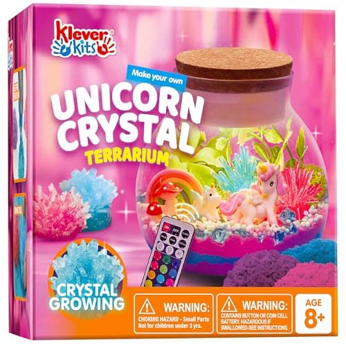 Klever Kits Unicorn Crystal Terrarium Kit for Kids Science Gifts