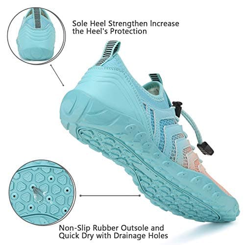 WateLves Mens & Womens Barefoot Beach Swim Shoes Quick-Dry Aqua Socks