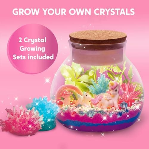 Klever Kits Unicorn Crystal Terrarium Kit for Kids Science Gifts