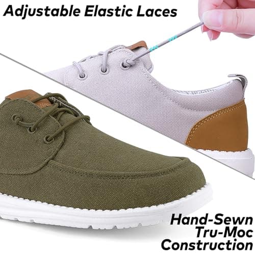 ASITVO Men's Wide Fit Canvas Loafers Casual Walking Shoes