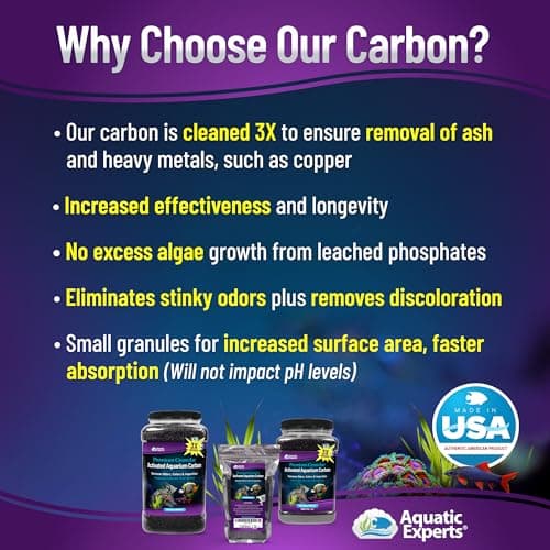 Premium Activated Carbon for Fish Tank Filters (3 lbs Fine Mesh Bag)